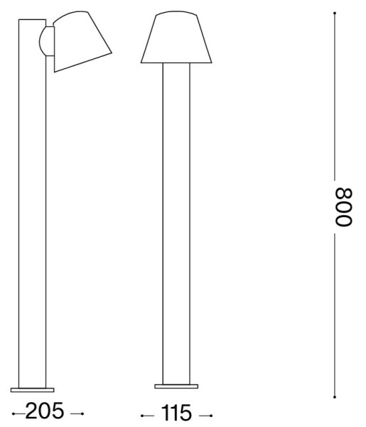 Ideal Lux - Външна лампа GAS 1xGU10/35W/230V 80 см IP43 кафява