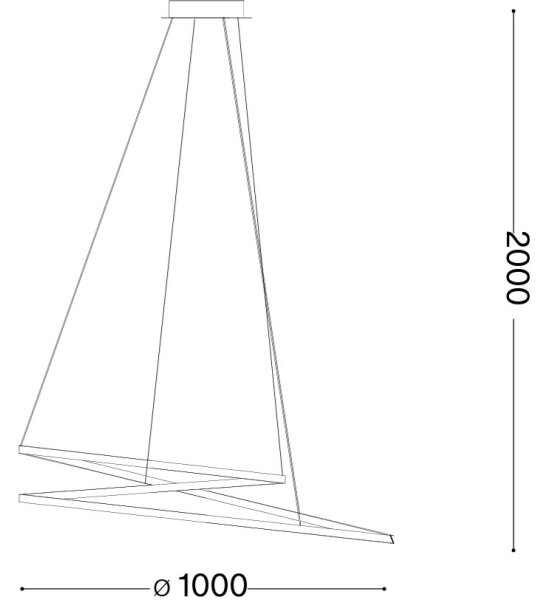 Ideal Lux - LED полилей на кабел OZ LED/75W/230V, диаметър 100 см, CRI 90, златист
