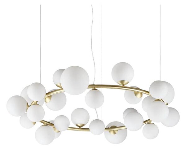 Ideal Lux - LED полилей на трос PERLAGE 25xG9/3W/230V 110 cm златист/бял