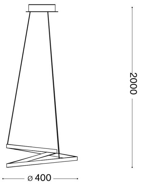 Ideal Lux - LED полилей на кабел OZ LED/38W/230V, диаметър 40 см, CRI 90, златист цвят