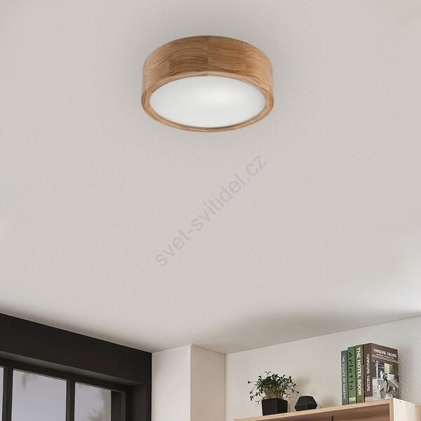 LED Плафон OAK 1xE27/10W/230V дъб Ø 27 см