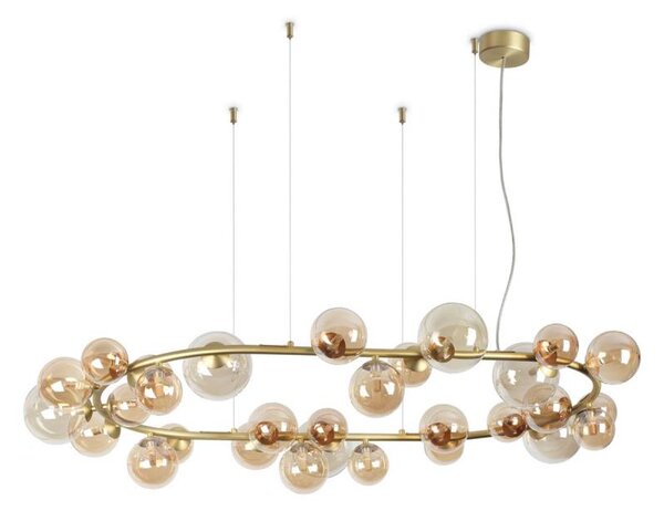 Ideal Lux - LED полилей на кабел PERLAGE 30xG9/3W/230V 143 см златист/димно бежов