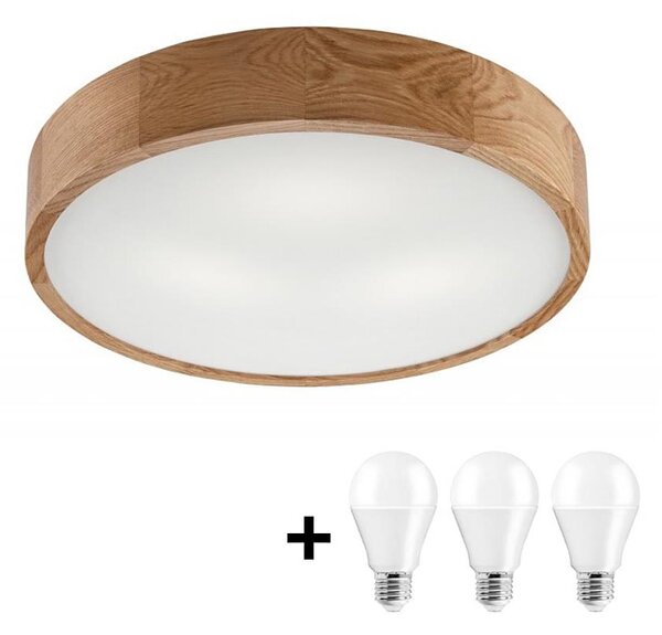 LED Плафон OAK 3xE27/10W/230V дъб Ø 47 см