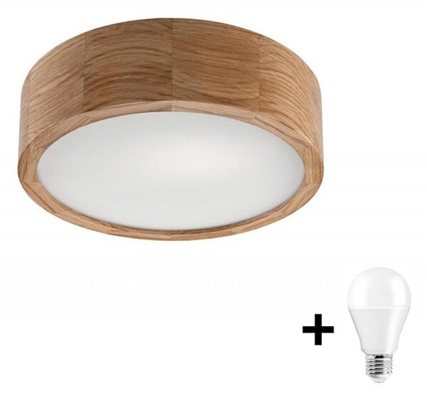 LED Плафон OAK 1xE27/10W/230V дъб Ø 27 см