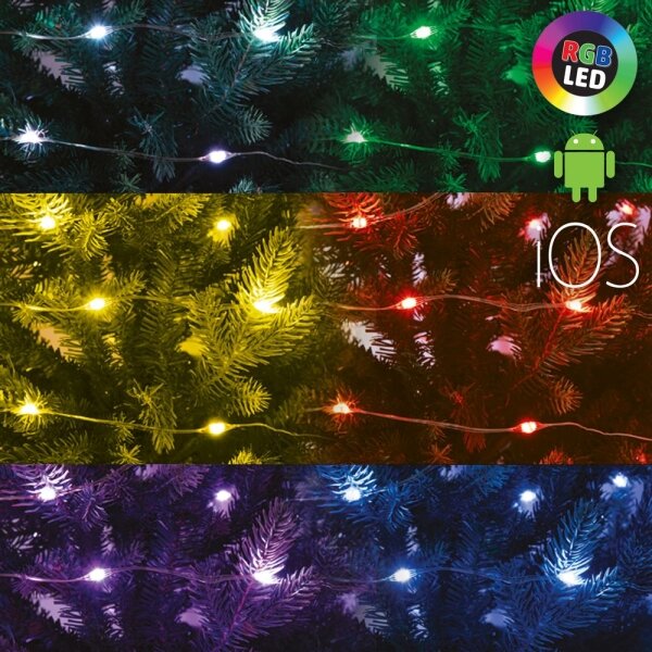 LED RGB Коледни димируеми лампички 100xLED/29 функции 10,4м