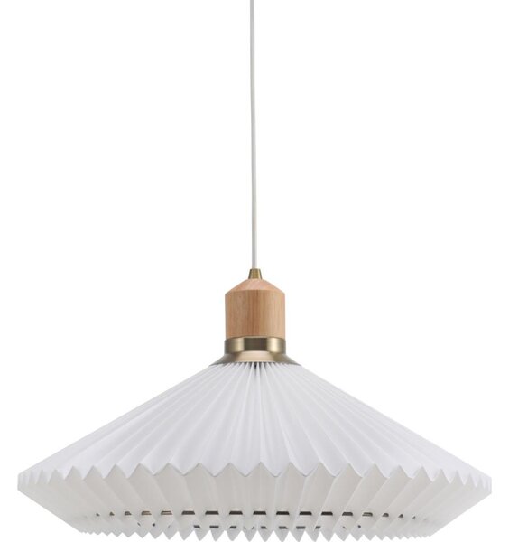 Halo Design 744268- Полилей на кабел PARIS 1xE27/60W/230V Ø 56 см бял/месинг/дъб