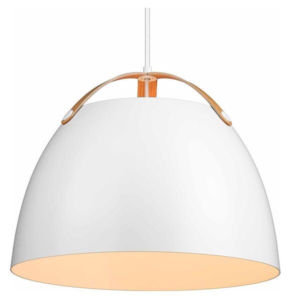 Halo Design 734870 - Висяща лампа на кабел OSLO 1xE27/40W/230V диам. 40 см бял/дъб