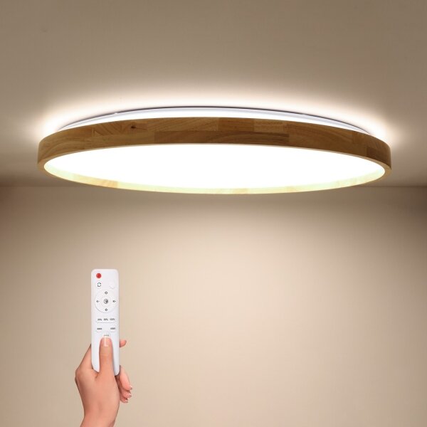 Brilagi - LED димируемо осветително тяло ALSON LED/72W/230V 3000-6500K дъб Ø 78 см + дистанционно управление