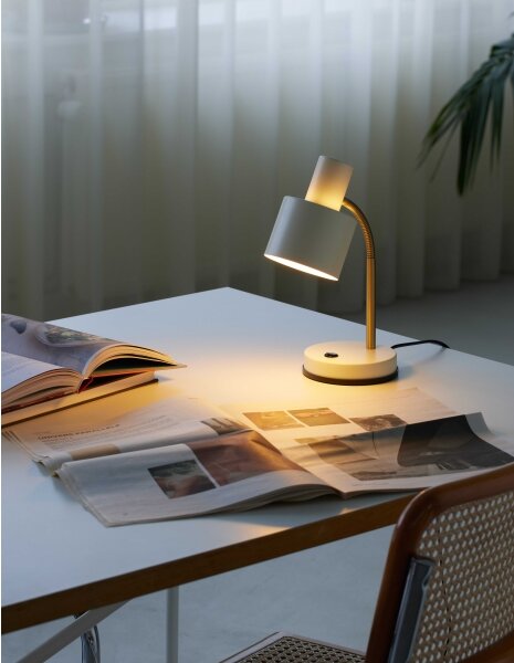 Halo Design 746910 - Настолна лампа VOGUE 1xE27/40W/230V кремава/месинг