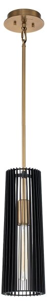 Quintiesse QN-LINARA-P-BK - Пендел на прът LINARA 1xE27/60W/230V черно/златисто