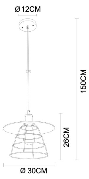 Globo 15086BH1 - Пендел VIEJO 1xE27/60W/230V