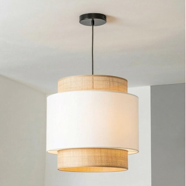 Brilagi - Полилей на кабел CERIA 1xE27/40W/230V диам. 40 cm черен/бежов/бял