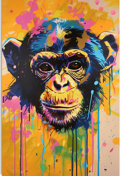 Картина на платно – Маймуна с имитация на живопис