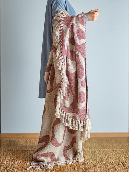 Кафяво одеяло от рециклиран памук 130x160 cm Salobre – Bloomingville
