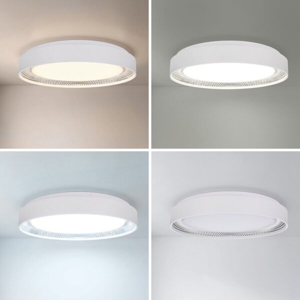 Brilagi - LED димируема таванна лампа WALDO LED/48W/230V диаметър 40 см бяло/сребристо+дистанционно