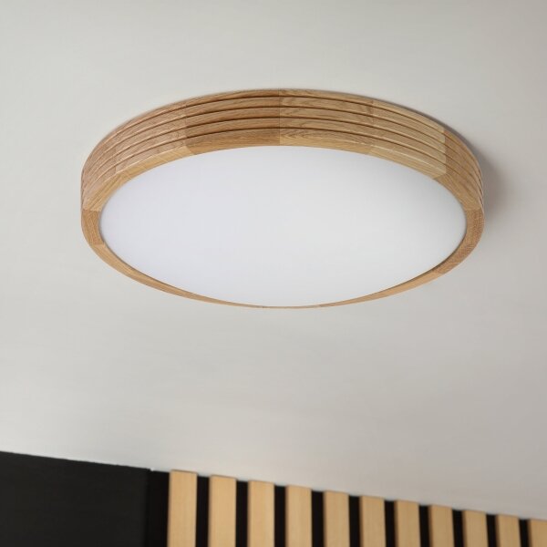 Brilagi - LED таванно осветително тяло CARVALHO MODERN SLIM, 2xE27/60W/230V, Ø 37,5 см, дъб