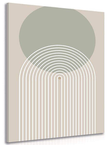 Картина на платно – Каки кръг с дъга Mid-Century