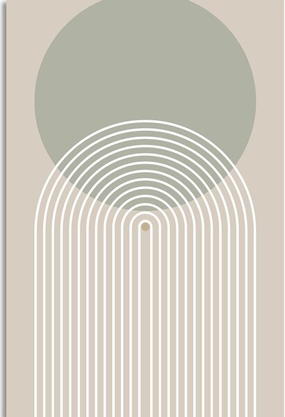Картина на платно – Каки кръг с дъга Mid-Century