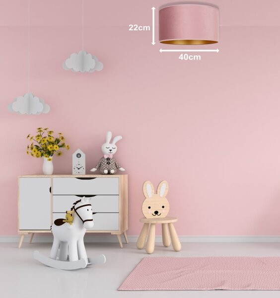 Duolla - Плафон ROLLER 1xE27/15W/230V Ø 40 см розов/златист