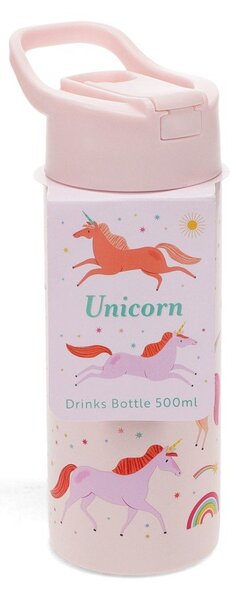 Светлорозова детска бутилка от неръждаема стомана 500 ml Unicorn – Rex London