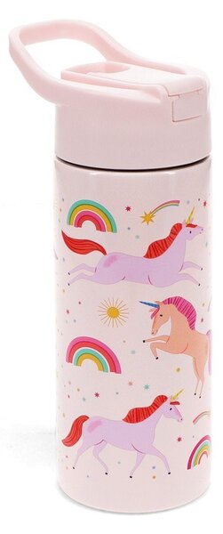 Светлорозова детска бутилка от неръждаема стомана 500 ml Unicorn – Rex London