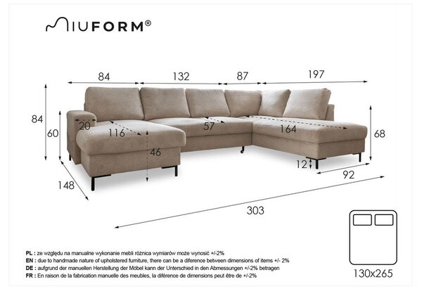 Кадифен разтегателен ъглов диван петролен (десен ъгъл) Lofty Lilly – Miuform