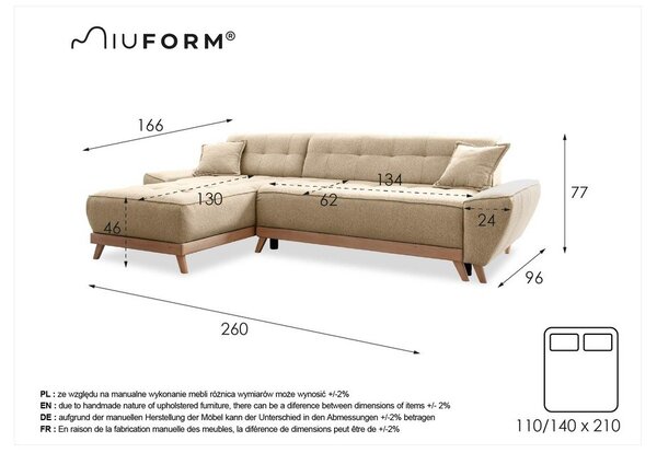 Тюркоаз разтегателен ъглов диван (променлив) Dazzling Daisy – Miuform