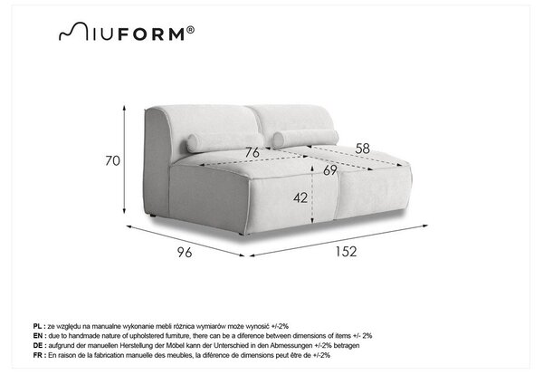 Светлосив диван 152 cm Flex Felix – Miuform