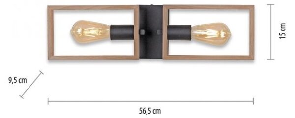 Leuchten Direkt 15657-18 - Полилей за повърхностен монтаж FRANKY 2xE27/60W/230V