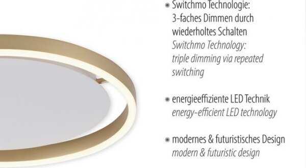 Leuchten Direkt 15391-60 - LED Димируем плафон RITUS LED/20W/230V