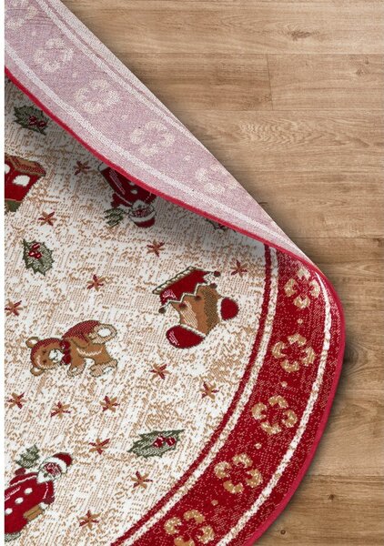 Червен кръгъл килим с коледен мотив със смес от памук ø 160 cm Toy's Delight Red Christmas – Villeroy&Boch