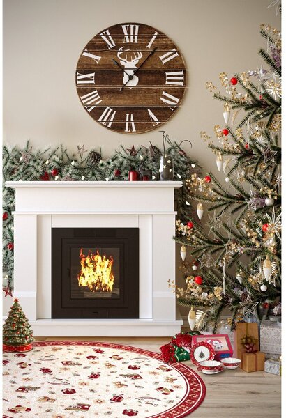Червен кръгъл килим с коледен мотив със смес от памук ø 160 cm Toy's Delight Red Christmas – Villeroy&Boch