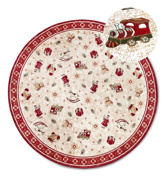 Червен кръгъл килим с коледен мотив със смес от памук ø 160 cm Toy's Delight Red Christmas – Villeroy&Boch