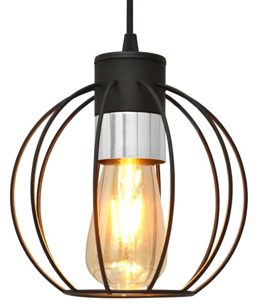 Пендел STARLIGHT 1xE27/15W/230V черен/сребрист