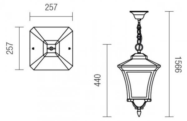 Redo 9670 - Екстериорен пендел DUBLIN 1xE27/70W/230V IP44 кафяв