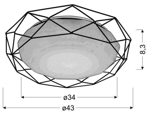 LED Плафон SVEN LED/24W/230V Ø 43 см лъскав хром