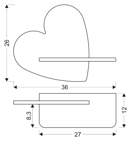 LED Детски аплик с рафт HEART LED/5W/230V розов/дървен