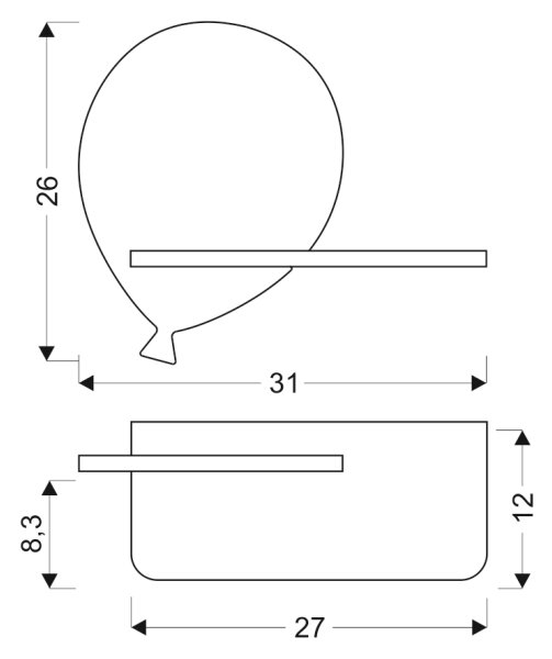 LED Детски аплик с рафт BALLOON LED/4W/230V жълт/дървен