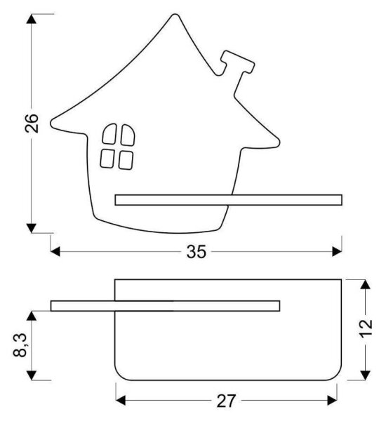 LED Детски аплик с рафт HOUSE LED/4W/230V зелен/дървен