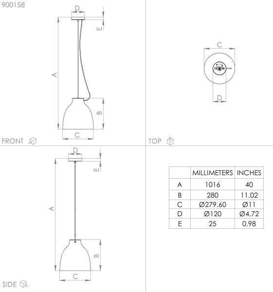 Eglo 900158 - Пендел CAMASCA 1xE27/40W/230V черен