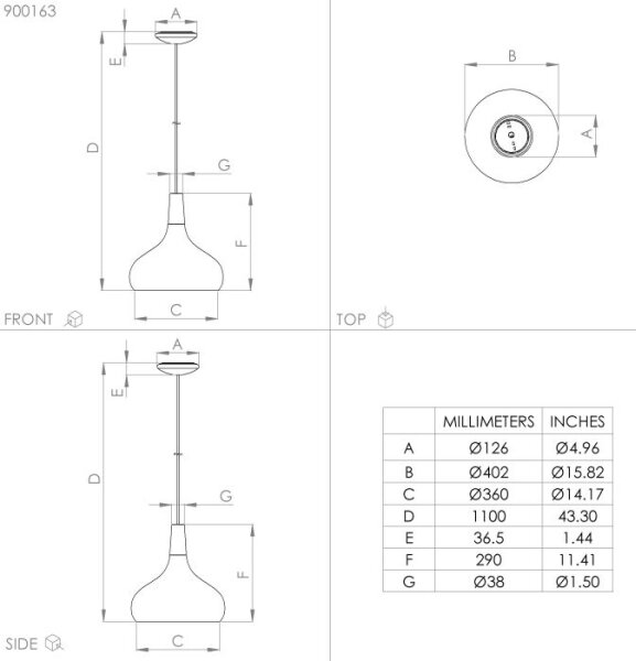 Eglo 900163 - Пендел SABINAR 1xE27/40W/230V Ø 40 см