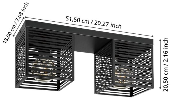 Eglo 900356 - Лампа PIEDRITAS 2xE27/40W/230V