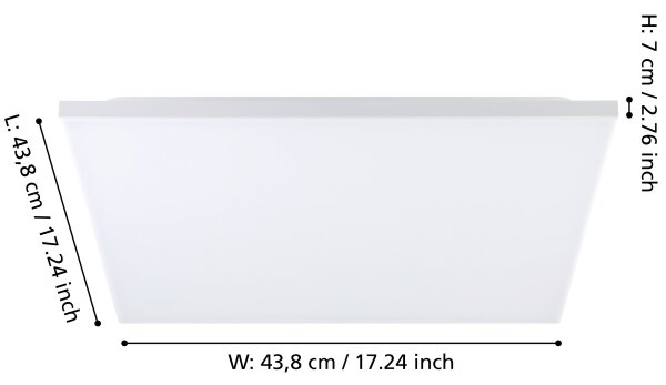 Eglo 900568 - LED RGBW Димируем плафон TRUPIANA LED/20,5W/230V + д.у