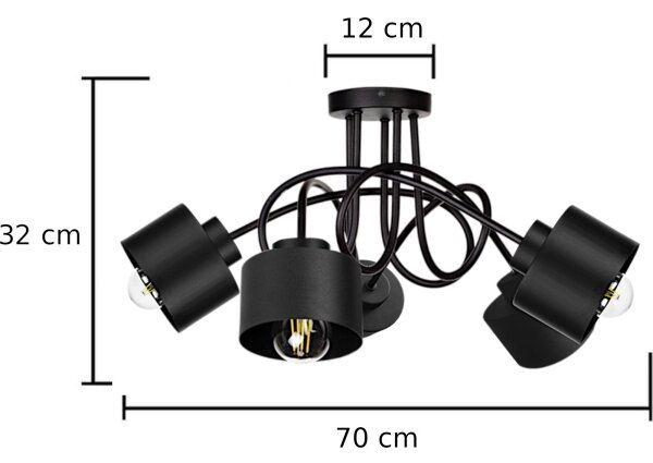 Полилей за повърхностен монтаж SIMPLY BLACK 5xE27/60W/230V