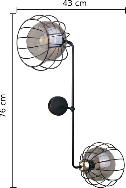 Аплик SOLO BLACK 2xE27/60W/230V черен/златист