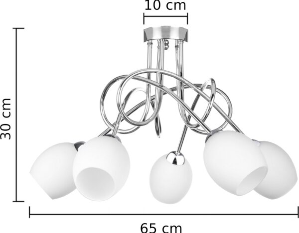 Полилей за повърхностен монтаж TWIST WHITE 5xE14/40W/230V