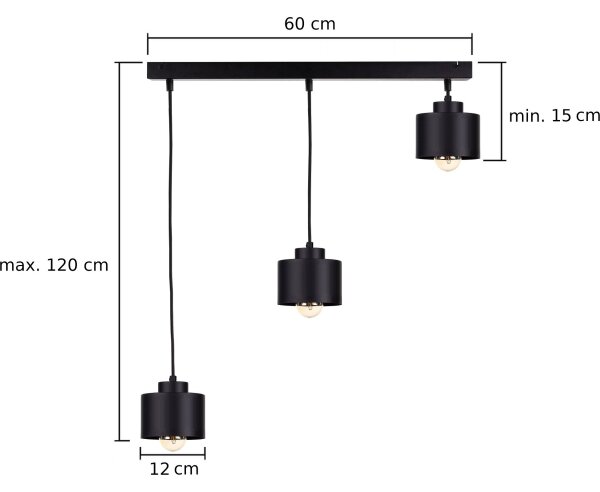 Пендел SIMPLY BLACK 3xE27/60W/230V