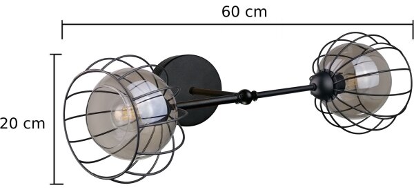 Аплик SOLO BLACK 2xE27/60W/230V