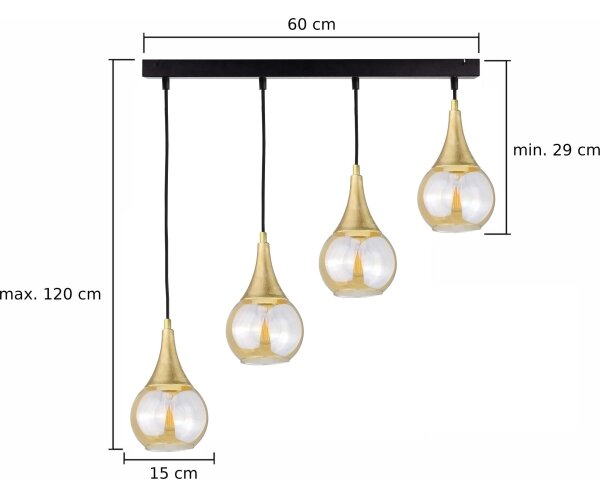 Пендел LACRIMA HONEY 4xE27/60W/230V