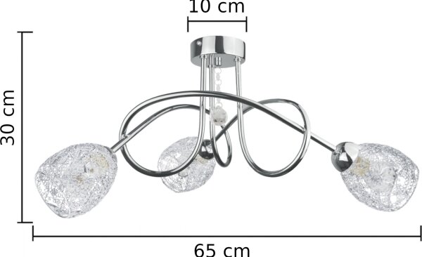 Полилей за повърхностен монтаж TWIST CRYSTAL 3xE14/40W/230V